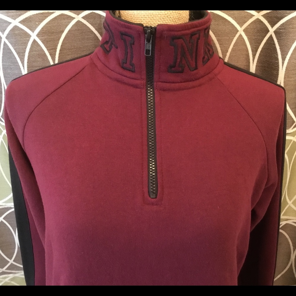 PINK Victoria's Secret Maroon 1/4 Zip - Small - Picture 4 of 8